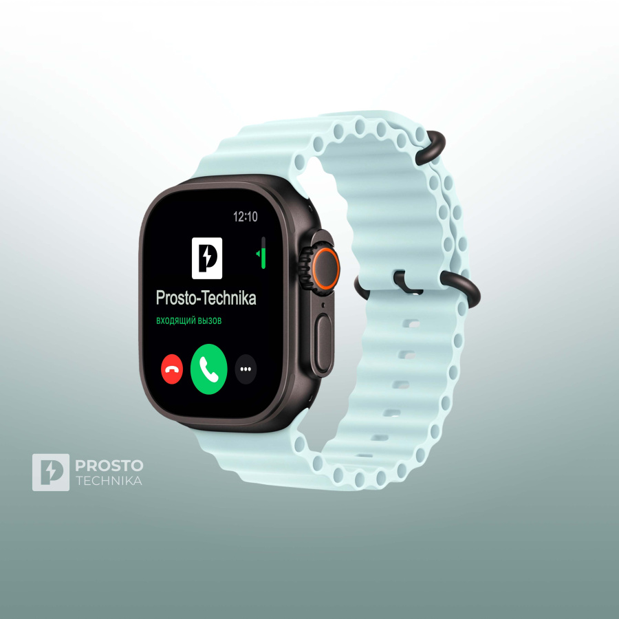 Часы Apple Watch Ultra 2, 49 мм, титан чёрного цвета, ремешок Ocean голубого цвета (2024)